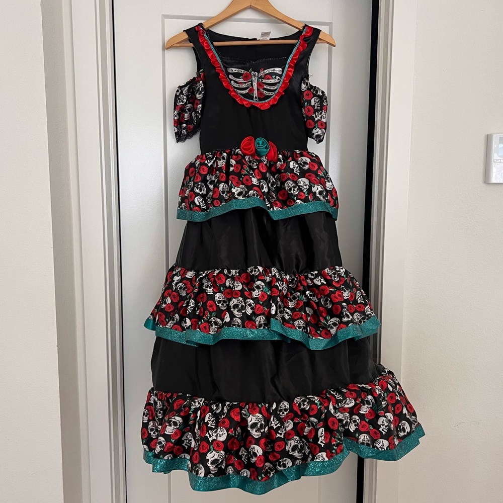 Day of the Dead Halloween Costume Girls Size 10/12